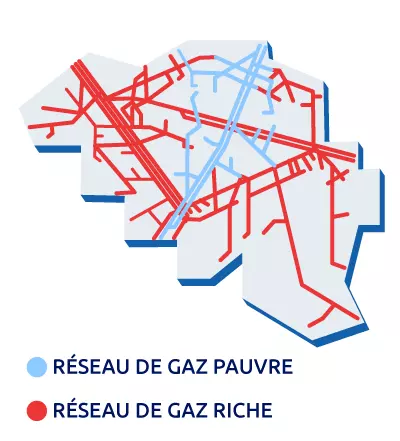 reseau gaz riche gaz pauvre belgique